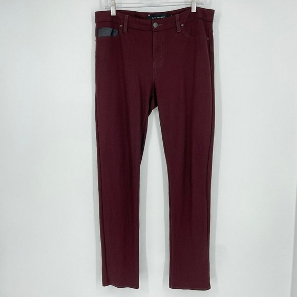 Calvin Klein Denim - Calvin Klein Pants Women's Sz 12 Leather Coin Pocket Jeggings Stretch Purple
